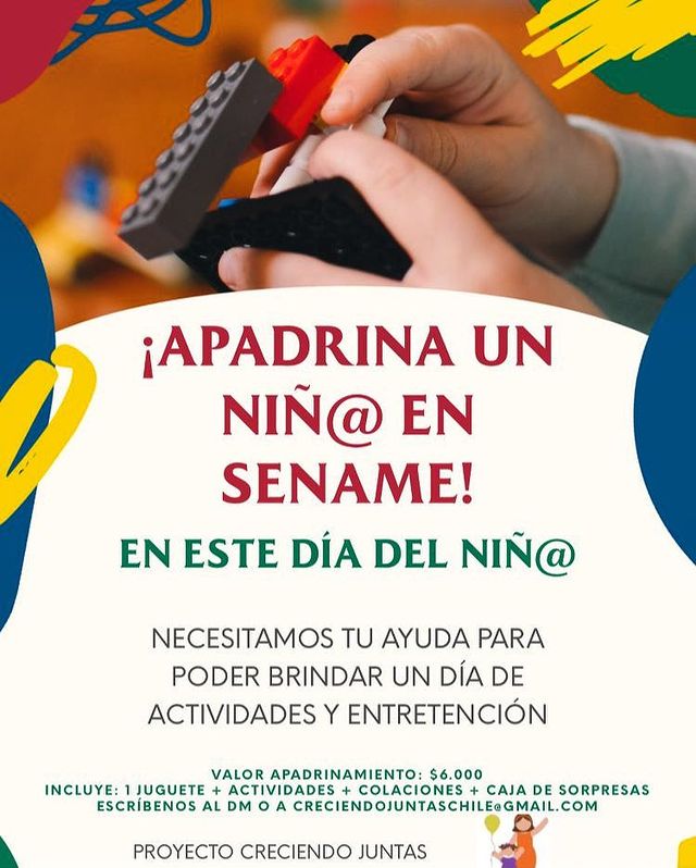 Ficha informativa: En este día del niño, apadrina a un niño del sename brindando in día de ayuda y entretención